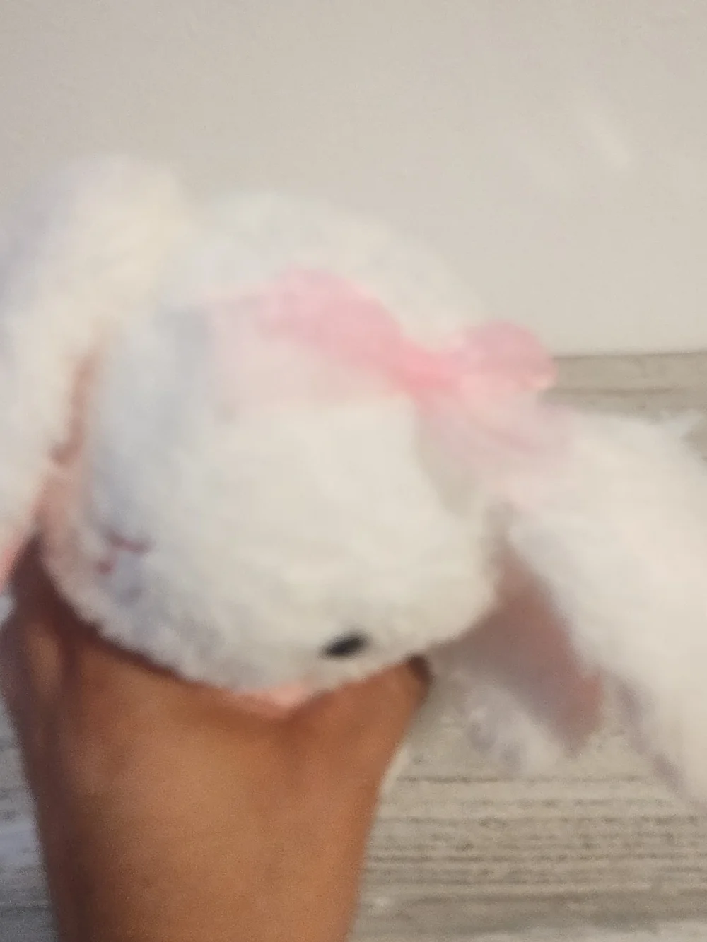 Cute White Bunny Rabbit Plush Stuffed Animal with Pink Bow